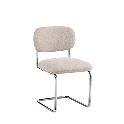 Acheter Homy France Lot de 4 chaises salle à manger tissu marron glacé, pied chrome - ARC