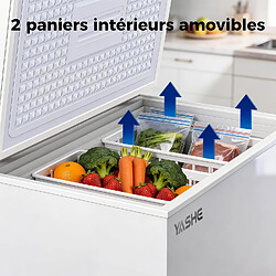 YASHE Congélateur coffre, 100 L, 2 paniers, 45 dB, blanc pas cher
