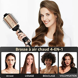 Acheter YASHE Brosse soufflante, 4-en-1, 1200 W, céramique ionique, noire