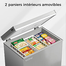 YASHE Congélateur coffre, 150 L, 2 paniers, moins de 45 dB, argent pas cher