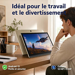 Acheter Tablette 14,1" Meswao Android 13, 10000 mAh 15W, 6 Go -128 Go, Caméras 13 MP + 5 MP, Wi-Fi et Bluetooth, USB Type-C, Or