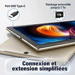 Avis Tablette 14,1" Meswao Android 13, 10000 mAh 15W, 6 Go -128 Go, Caméras 13 MP + 5 MP, Wi-Fi et Bluetooth, USB Type-C, Or