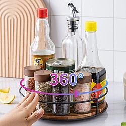 INF Plateau de rangement rotatif de table en bois massif pour cuisine et salle de bain 9 Inch pas cher
