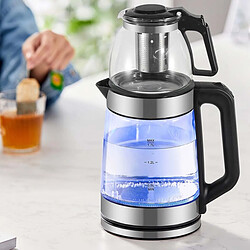 Avis SWISS HAUS Bouilloire Électrique 1.7L avec Théière 2200W Infuseur en Verre Base 360° Noir