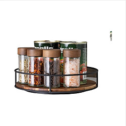 Avis INF Plateau de rangement rotatif de table en bois massif pour cuisine et salle de bain 9 Inch