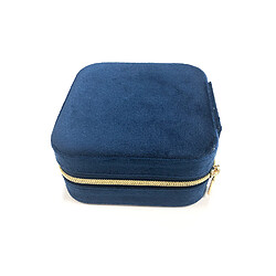 INF Boîte à bijoux portable en velours DarkBlue pas cher