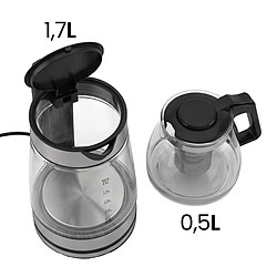 Acheter SWISS HAUS Bouilloire Électrique 1.7L avec Théière 2200W Infuseur en Verre Base 360° Noir