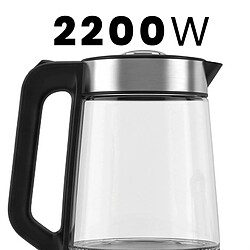 SWISS HAUS Bouilloire Électrique 1.7L avec Théière 2200W Infuseur en Verre Base 360° Noir pas cher