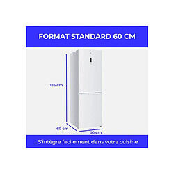 Continental Edison CEFC323NFW - Réfrigérateur congélateur bas 323 L - No Frost total - Blanc pas cher