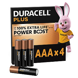 Avis Pile alcaline x4 Duracell Plus Power Boost AAA LR03 1.5V