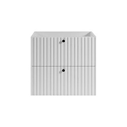 Acheter 3XELIVING Meuble de salle de bain 60 cm, Blanc, plan chêne Noyer, poignées noires, pieds Ronda