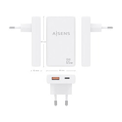 Acheter Aisens Chargeur Mural GaN Ultra Mince 65W USB-C PD3.0 QC4.0 USB-A QC3.0 Blanc