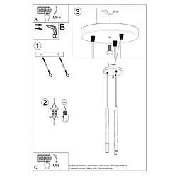 Acheter Sollux Lampe suspendue Solyon 3P noir/doré