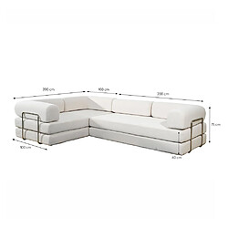 Avis Concept Usine Canapé compressé convertible 5 places à mémoire de forme en velours côtelé beige BARRY