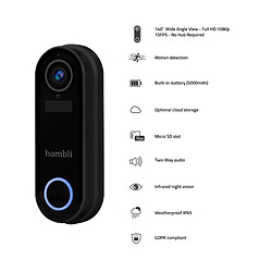 Acheter Hombli Smart Doorbell Pack (Smart Doorbell 2 + Chime 2) - Noir