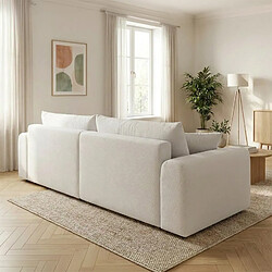 Acheter Concept Usine Canapé d'angle convertible beige 4 places tissu bouclé + coffre BELAIR