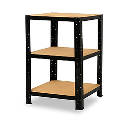 shelfplaza BLACK 90x50x50 cm Étagère charges lourde en noir avec 3 étagères 175 kg par étagère pas cher