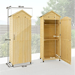 Avis MIVRAY Abri de rangement en bois, 213 cm, porte magnétique, toit galvanisé, naturel