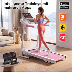 Avis MIVRAY Tapis de course pliable avec poignées, blanc et rose