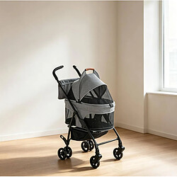 MIVRAY Poussette 3 en 1 pour animaux pliable et amovible en tissu Oxford gris pas cher