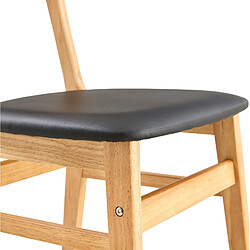 MIVRAY Lot de 2 chaises de salle à manger en bois, dossier en rotin, assise rembourrée pas cher