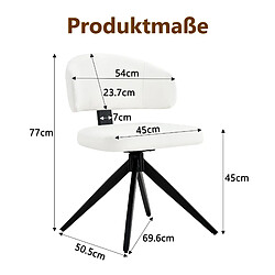 Acheter MIVRAY Lot de 2 chaises de salle à manger pivotantes blanches