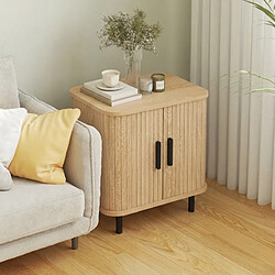 Acheter MIVRAY Table de chevet 48 x 40 x 48 cm à portes coulissantes chêne