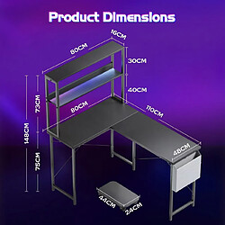 ByteLike Bureau Gaming Angle avec LED pas cher
