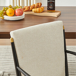 MIVRAY Lot de 2 chaises de salle à manger beige avec accoudoirs pas cher