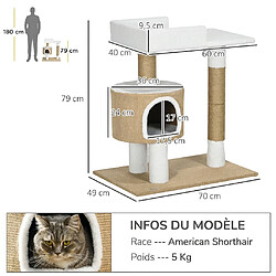 ByteLike Arbre à Chat avec Niche et LED pas cher
