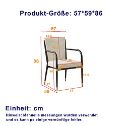 Acheter MIVRAY Lot de 2 chaises de salle à manger beige avec accoudoirs