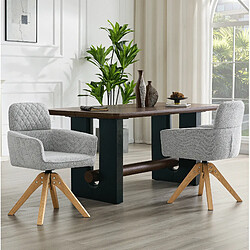 Avis MIVRAY Lot de 2 chaises de salle à manger pivotantes gris clair