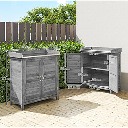 Acheter MIVRAY Armoire de jardin 83 x 40 x 92 cm avec plateau galvanisé, gris