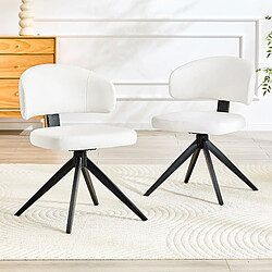 Avis MIVRAY Lot de 2 chaises de salle à manger pivotantes blanches
