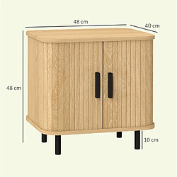 Avis MIVRAY Table de chevet 48 x 40 x 48 cm à portes coulissantes chêne