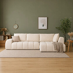 Acheter Concept Usine Canapé d'angle nuage 5 places en tissu chenille beige CHESTER