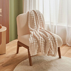 Acheter Atmosphera Plaid Ondulé Uni Zephy 125x150cm Ivoire