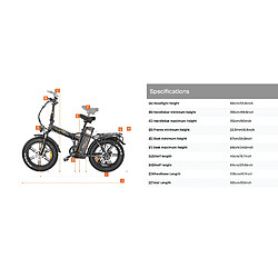 EMOKO Vélo Électrique Pliable C94 Moteur 1000W Batterie 48V35Ah Autonomie 100km 50km/h pas cher