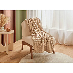 Atmosphera Plaid Ondulé Uni Zephy 125x150cm Beige Lin pas cher