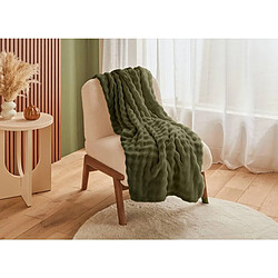 Acheter Atmosphera Plaid Ondulé Uni Zephy 125x150cm Kaki