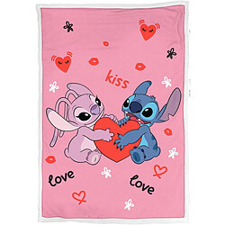 Avis Disney plaid polaire Stitch & Angel – rose