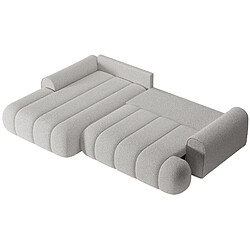 Acheter SELSEY - Canapé d’angle convertible DANDELINO – Bouclette – Gris clair – gauche