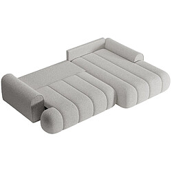 Acheter SELSEY - Canapé d’angle convertible DANDELINO – Bouclette – Gris clair – droit