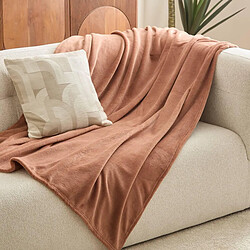 Acheter Atmosphera Plaid Uni Microfibre Kiesa 180x260cm Terre de Rose