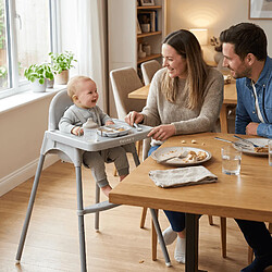 Acheter Twinky® Baby ECO Chaise Haute, Chaise d'Alimentation Bébé Réglable avec Dossier Inclinable et Table Amovible, pour 6 à 36 Mois, Gris clair