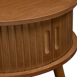 Atmosphera Table de Chevet Ronde Nysos 40cm Marron pas cher
