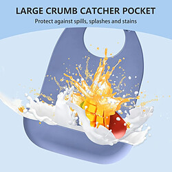 Acheter INF Bavoir Adulte Extra Large en Silicone avec Poche Réceptacle - Réutilisable et Imperméable