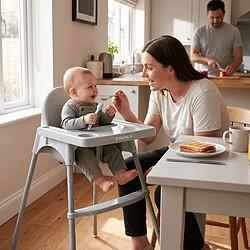 Twinky® Baby ECO Chaise Haute, Chaise d'Alimentation Bébé Réglable avec Dossier Inclinable et Table Amovible, pour 6 à 36 Mois, Gris clair pas cher