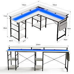 ByteLike Bureau gaming convertible en L pour deux personnes pas cher