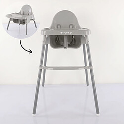 Avis Twinky® Baby ECO Chaise Haute, Chaise d'Alimentation Bébé Réglable avec Dossier Inclinable et Table Amovible, pour 6 à 36 Mois, Gris clair